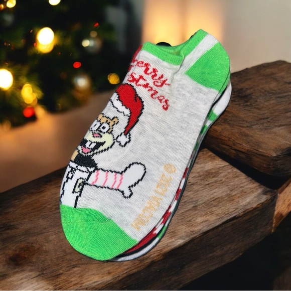 Nickelodeon SpongeBob Socks 5 Pairs Christmas - Picture 3 of 8